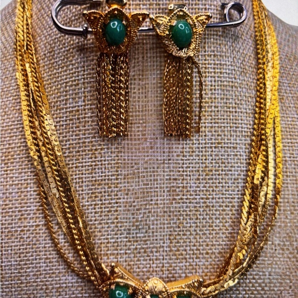 Peking glass statement 18” necklace and 2” earrings! - Picture 7 of 7